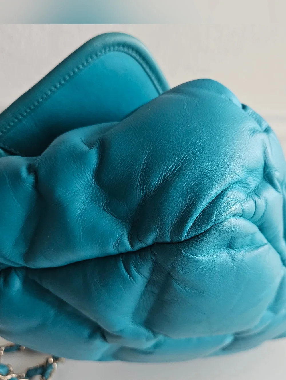 Chanel Turquoise Quilted Calfskin Large Flap Bag
